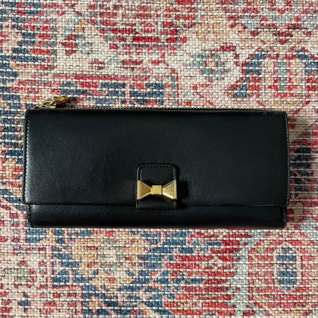 Chloe -Black Leather Bow Wallet